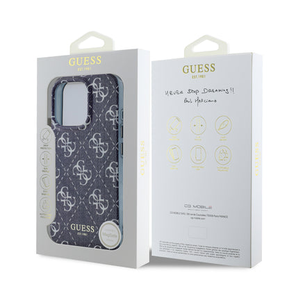 Case Guess MGSF 4G Impreso iPhone 16 Pro Azul - Funda de lujo y protección