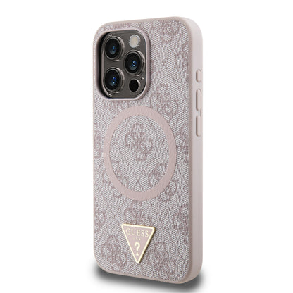 Funda Guess 4G Triángulo MagSafe para iPhone 16 Pro – Rosa | Case Original Premium