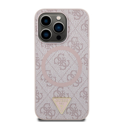 Funda Guess 4G Triángulo MagSafe para iPhone 16 Pro – Rosa | Case Original Premium