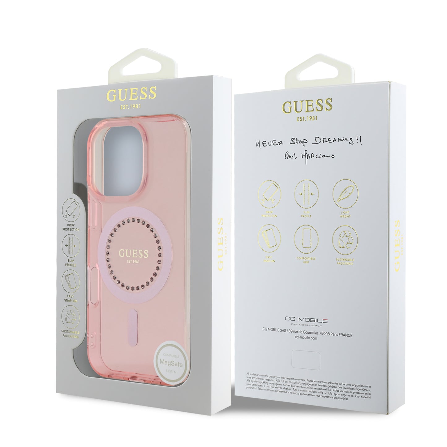 Funda Guess 4G Impreso para iPhone 16 Pro – Rosa | Case Original y Elegante