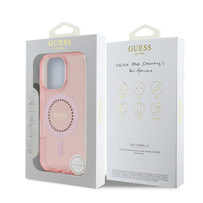 Funda Guess 4G Impreso para iPhone 16 Pro – Rosa | Case Original y Elegante