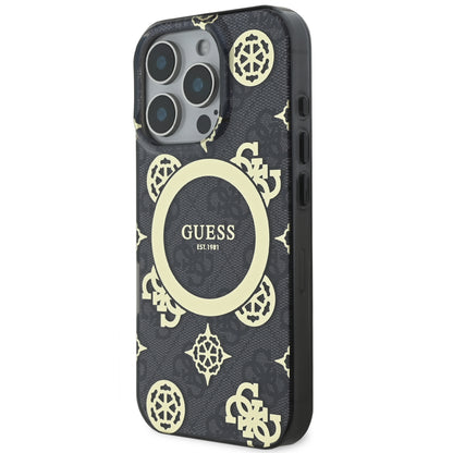 Funda Guess Peony MagSafe Negra para iPhone 16 Pro Max | Diseño Premium