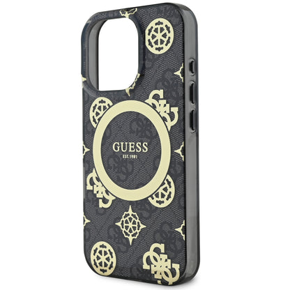 Funda Guess Peony MagSafe Negra para iPhone 16 Pro Max | Diseño Premium