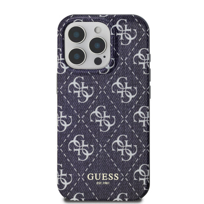 Case Guess MGSF 4G Impreso iPhone 16 Pro Max Azul - Funda de lujo y protección