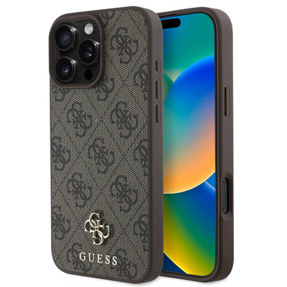 Case Guess 4G Logo 4G para iPhone 16 Pro Max - Diseño Exclusivo Café