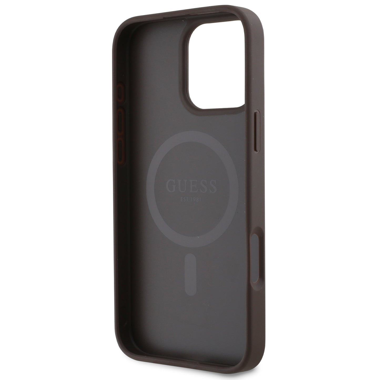 Case Guess 4G Logo 4G para iPhone 16 Pro Max - Diseño Exclusivo Café