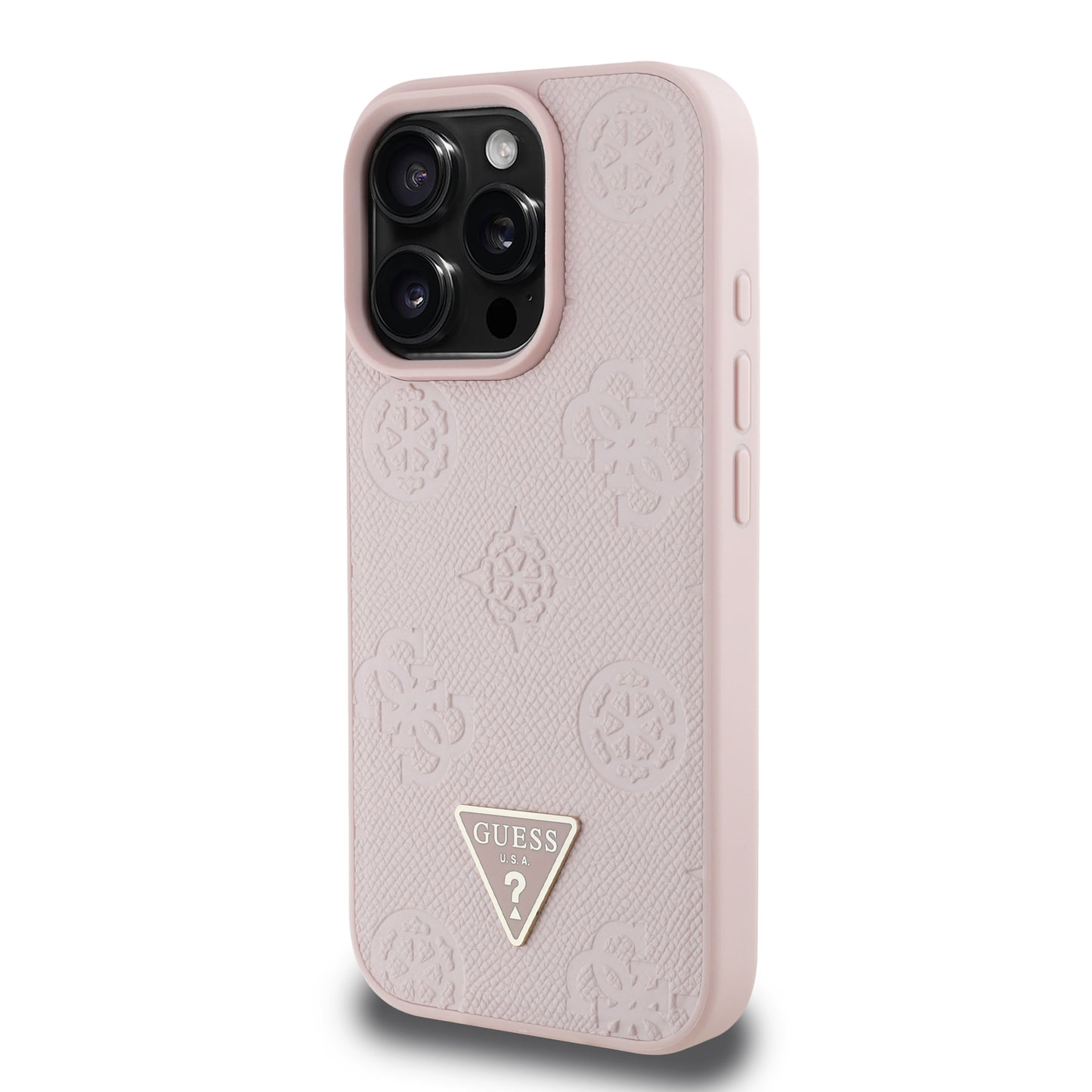 Funda Guess Peony MGSF Triángulo para iPhone 16 Pro – Rosa Elegante