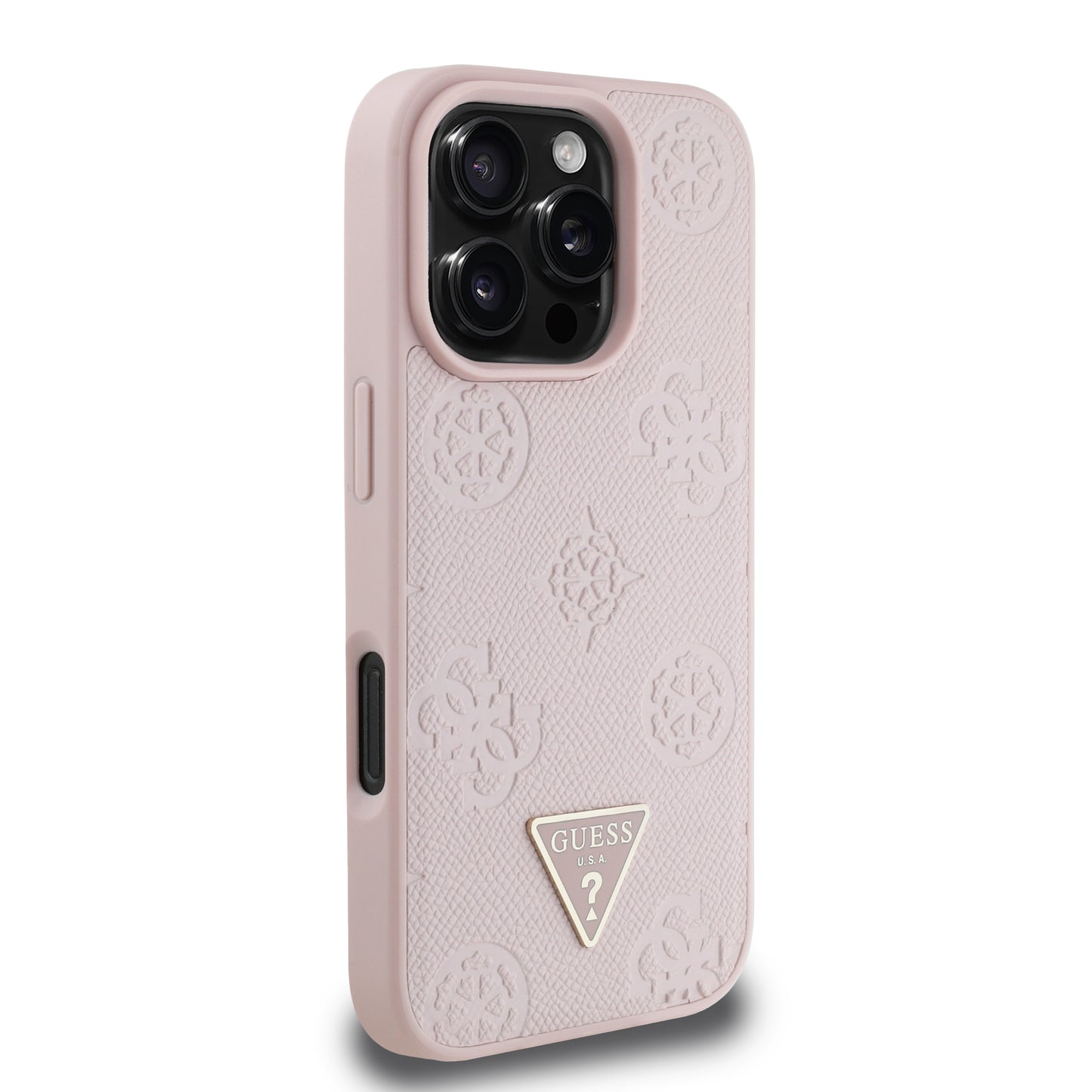Funda Guess Peony MGSF Triángulo para iPhone 16 Pro – Rosa Elegante
