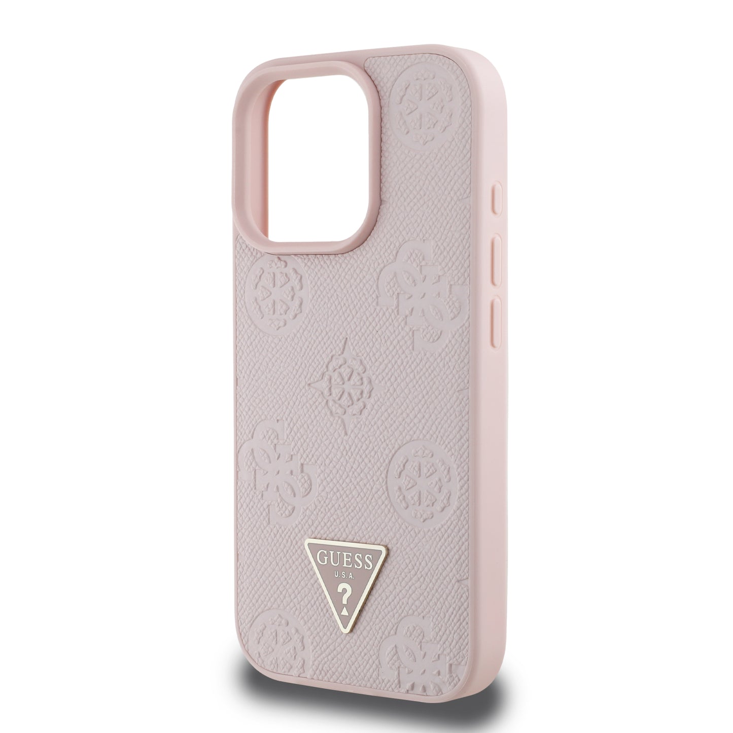 Funda Guess Peony MGSF Triángulo para iPhone 16 Pro – Rosa Elegante