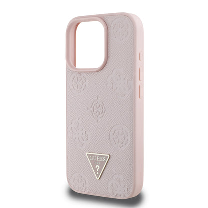 Funda Guess Peony MGSF Triángulo para iPhone 16 Pro – Rosa Elegante