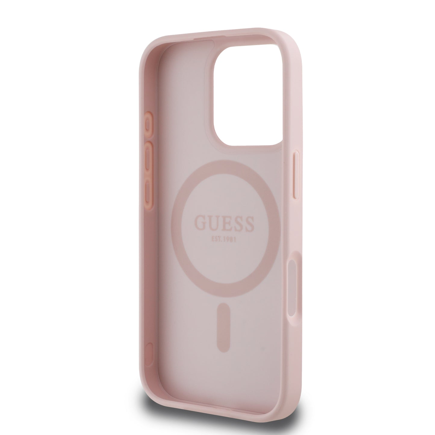 Funda Guess Peony MGSF Triángulo para iPhone 16 Pro – Rosa Elegante