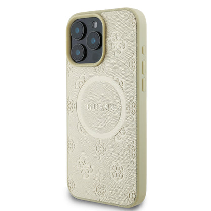Funda Guess Safiano Peony Dorada para iPhone 16 Pro Max | Original