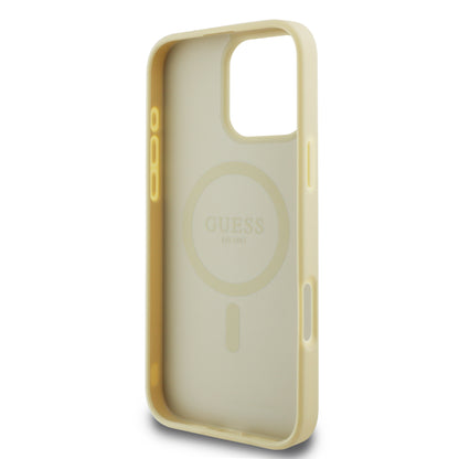 Funda Guess Safiano Peony Dorada para iPhone 16 Pro Max | Original