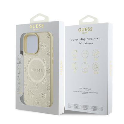 Funda Guess Safiano Peony Dorada para iPhone 16 Pro Max | Original