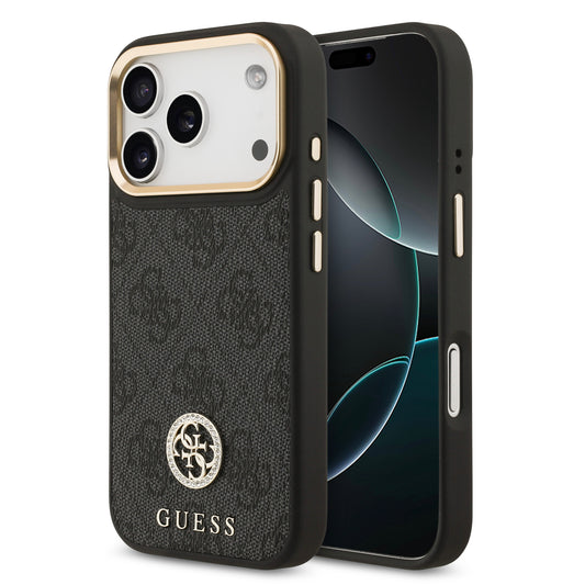 [PRE-VENTA] Funda Guess para iPhone 17 Pro – Diseño 4G Leather Metal Hardware