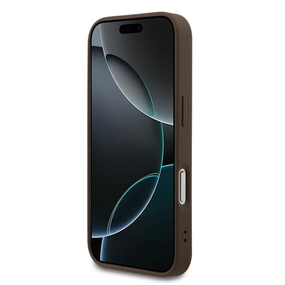 Funda Guess MagSafe de Piel Café con Logotipos 4G Small para iPhone 17 Pro | Case Original de Lujo