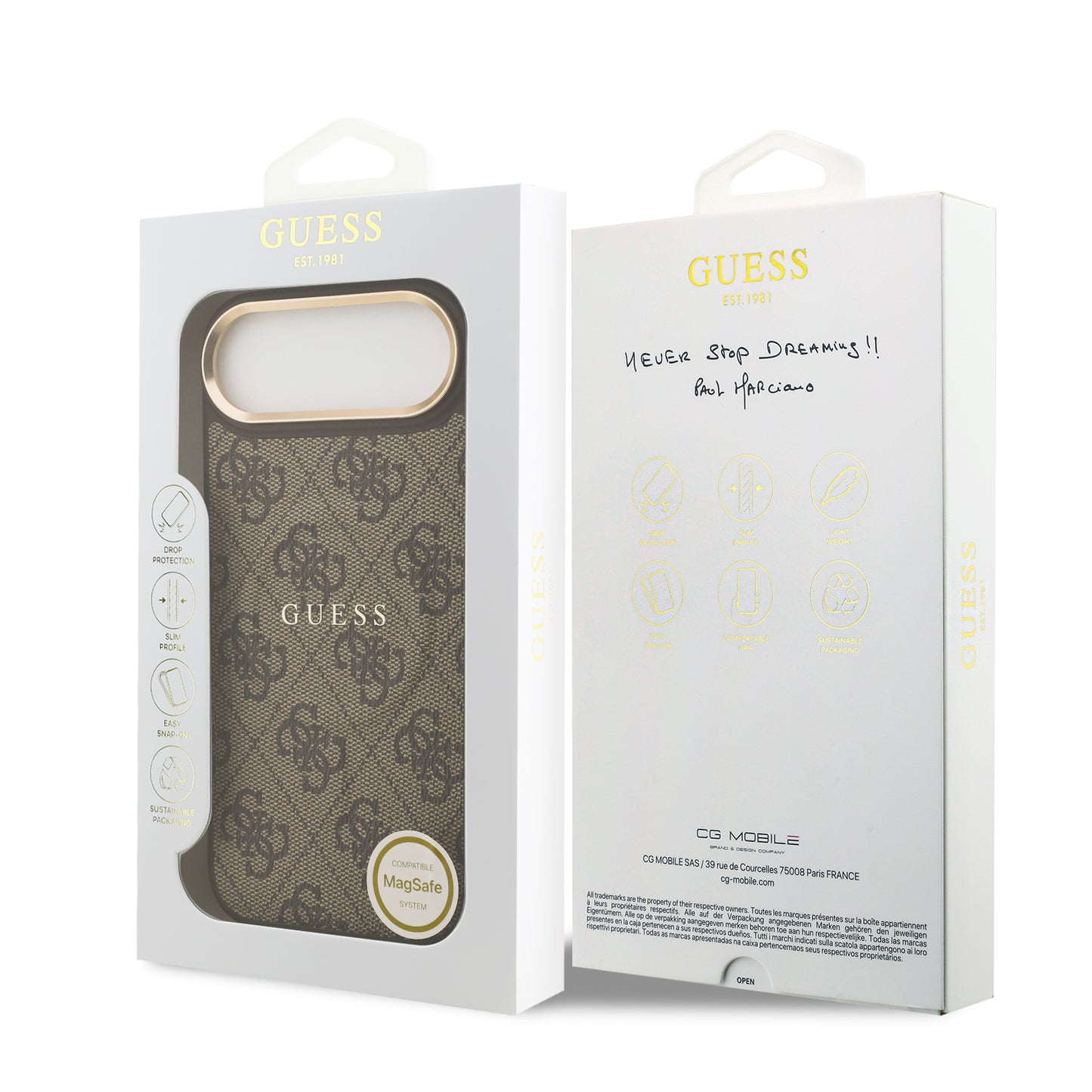 Funda Guess MagSafe Café con Estampado 4G para iPhone 17 Air - Case Original de Lujo