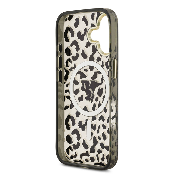 Funda Guess Original iPhone 17 Leopard Logo Triangulo