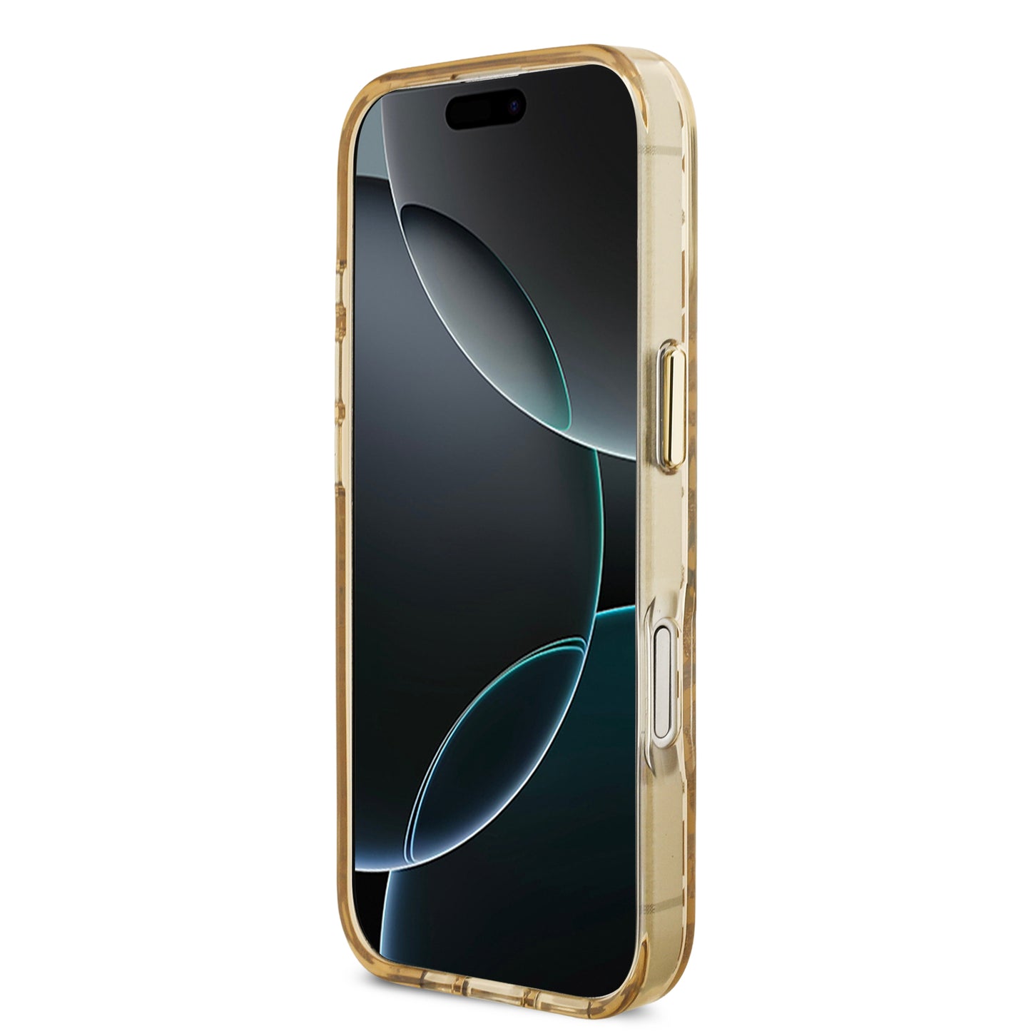 Case Guess Leopard Glitter Edition para iPhone 17 – Funda Brillante Animal Print con Logo Metálico Triangular