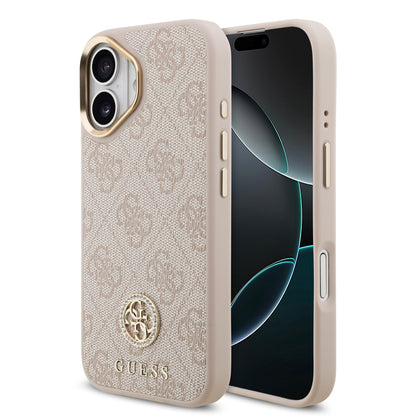 Funda Guess para iPhone 17 Rosa – Diseño 4G Leather Metal Hardware