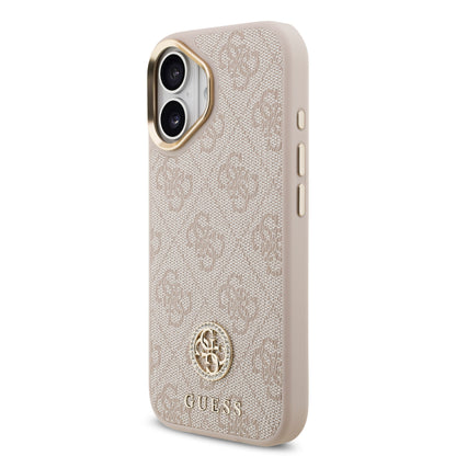 Funda Guess para iPhone 17 Rosa – Diseño 4G Leather Metal Hardware