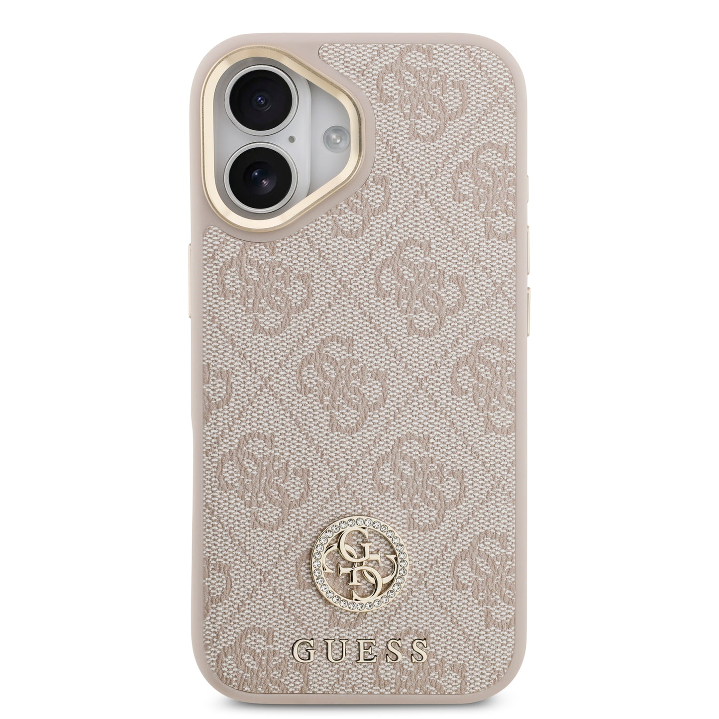 Funda Guess para iPhone 17 Rosa – Diseño 4G Leather Metal Hardware