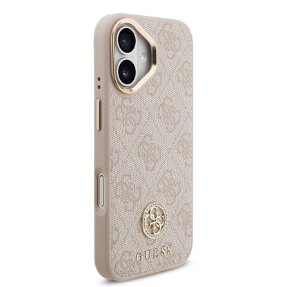 Funda Guess para iPhone 17 Rosa – Diseño 4G Leather Metal Hardware