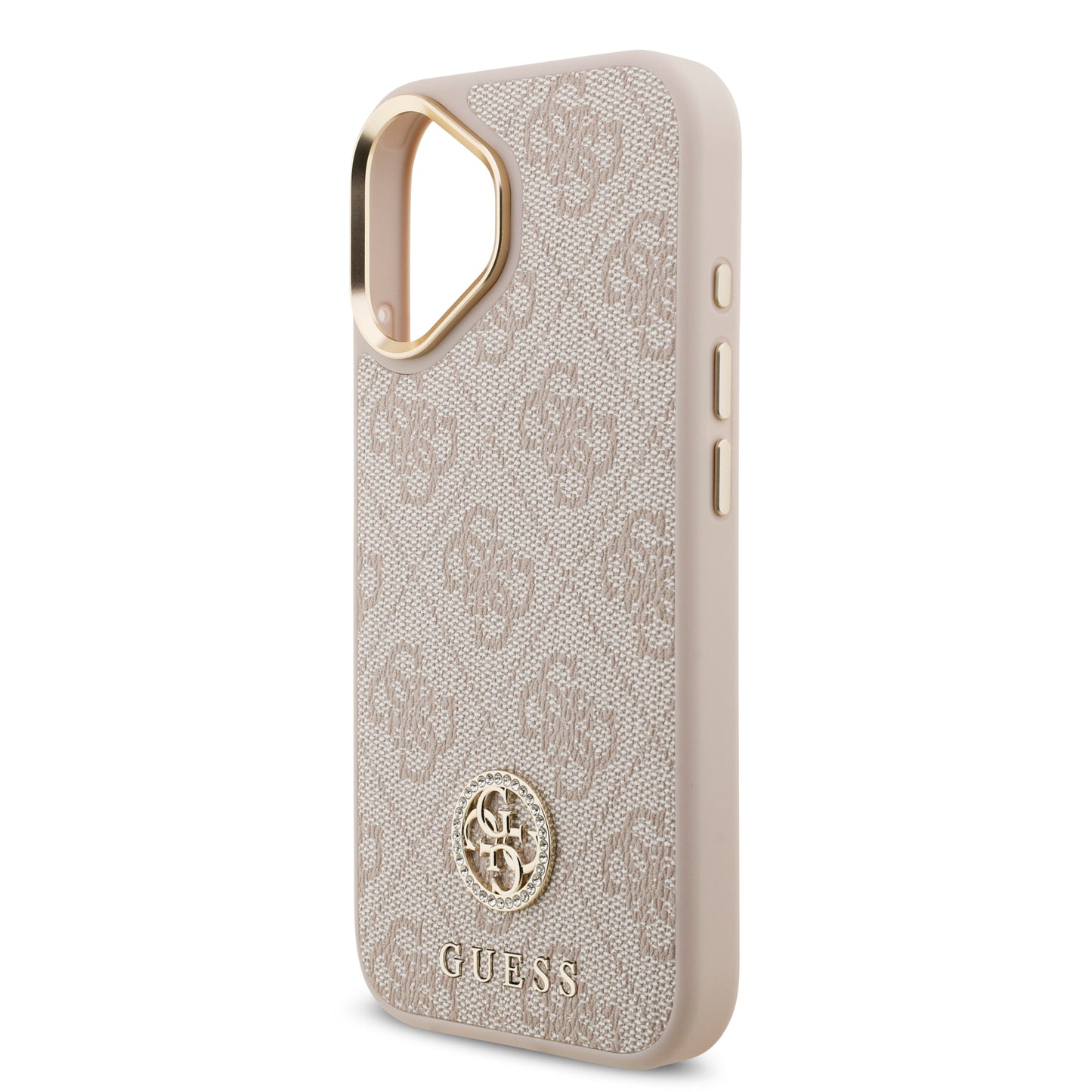 Funda Guess para iPhone 17 Rosa – Diseño 4G Leather Metal Hardware