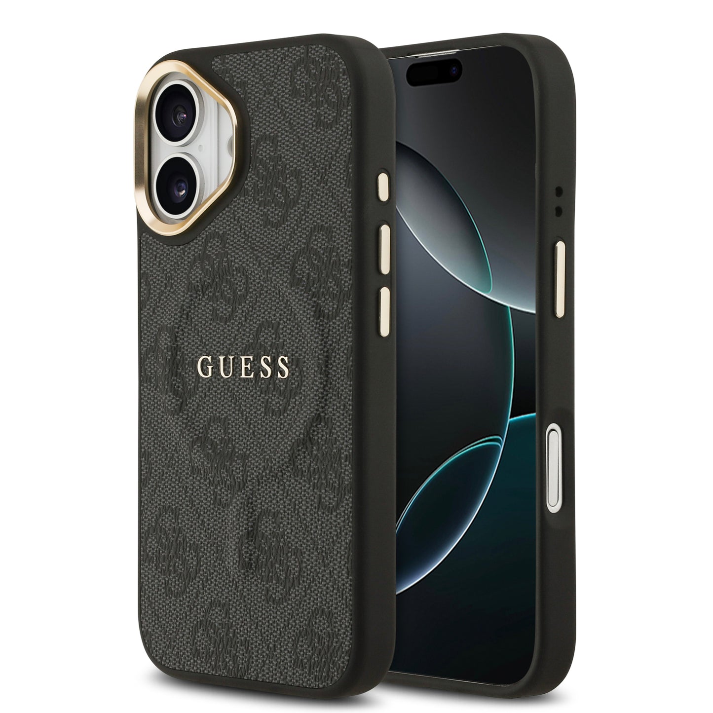 Funda Guess MagSafe de Piel Negra con Patrón 4G Classic para iPhone 17 | Case Original de Lujo