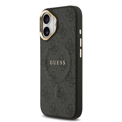 Funda Guess MagSafe de Piel Negra con Patrón 4G Classic para iPhone 17 | Case Original de Lujo