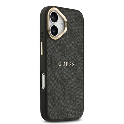Funda Guess MagSafe de Piel Negra con Patrón 4G Classic para iPhone 17 | Case Original de Lujo