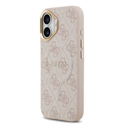Funda Guess MagSafe de Piel Rosa con Patrón 4G Classic para iPhone 17 | Case Original de Lujo