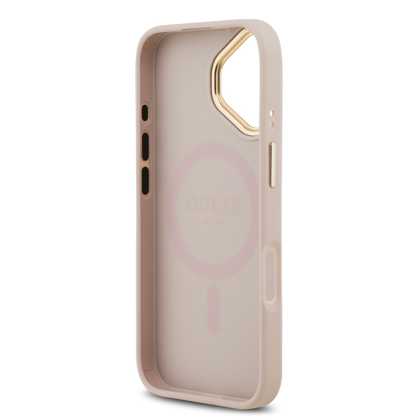 Funda Guess MagSafe de Piel Rosa con Patrón 4G Classic para iPhone 17 | Case Original de Lujo