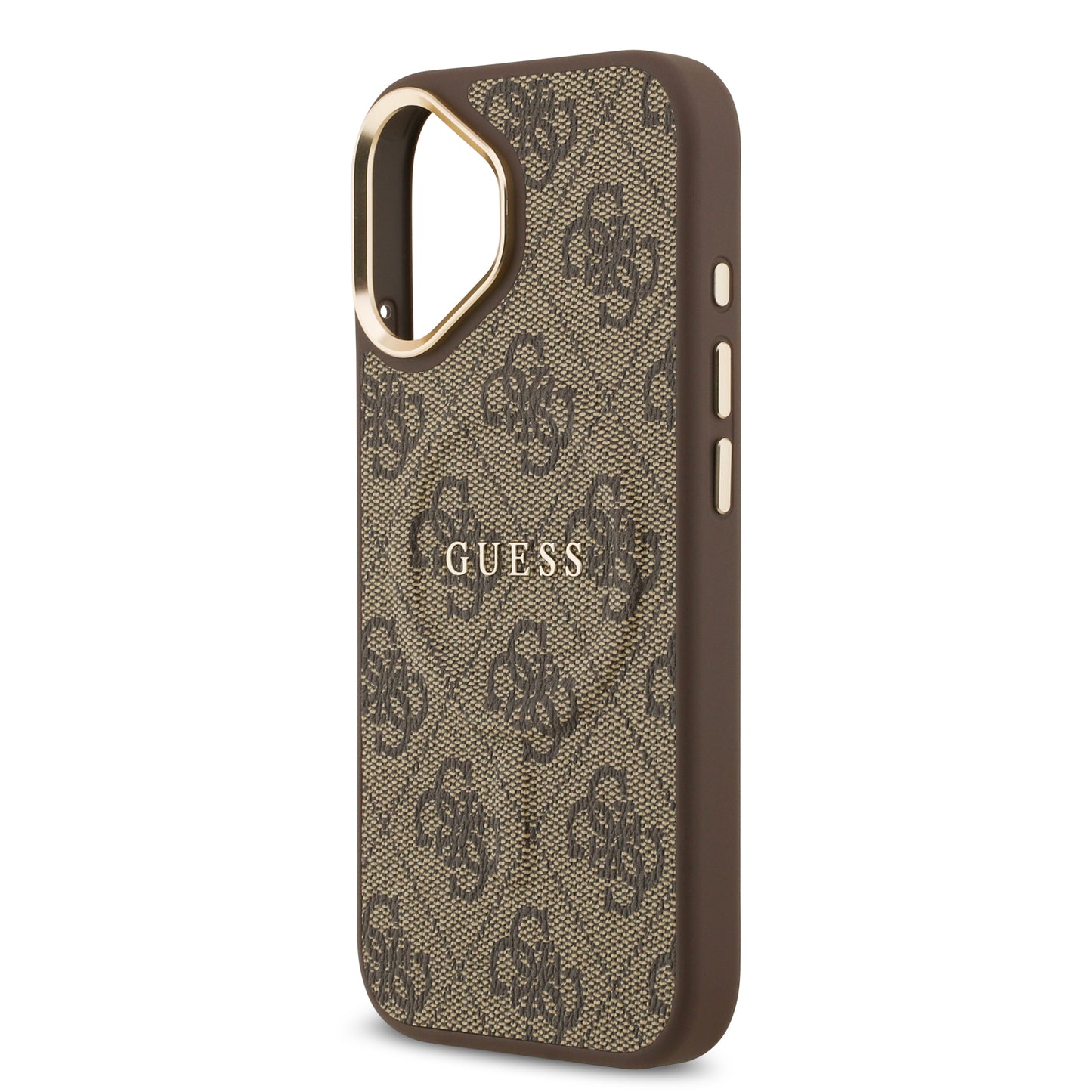 Funda Guess MagSafe de Piel Café con Patrón 4G Classic para iPhone 17 - Case Original de Lujo