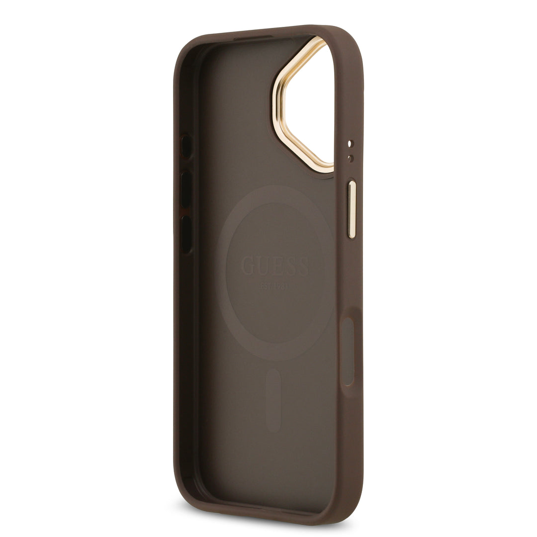 Funda Guess Original iPhone 17 MagSafe Piel Café