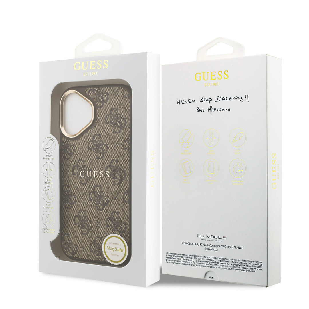 Funda Guess Original iPhone 17 MagSafe Piel Café