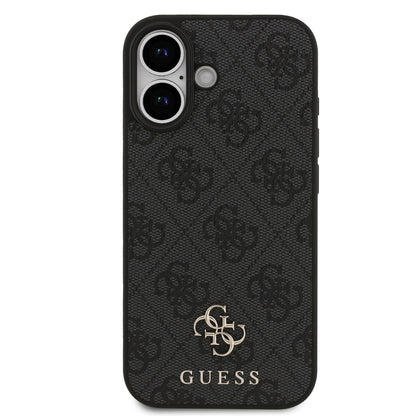 Funda Guess MagSafe de Piel Negra con Patrón 4G Small para iPhone 17 | Case Original de Lujo
