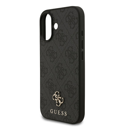Funda Guess MagSafe de Piel Negra con Patrón 4G Small para iPhone 17 | Case Original de Lujo