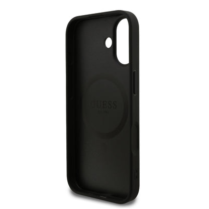 Funda Guess MagSafe de Piel Negra con Patrón 4G Small para iPhone 17 | Case Original de Lujo