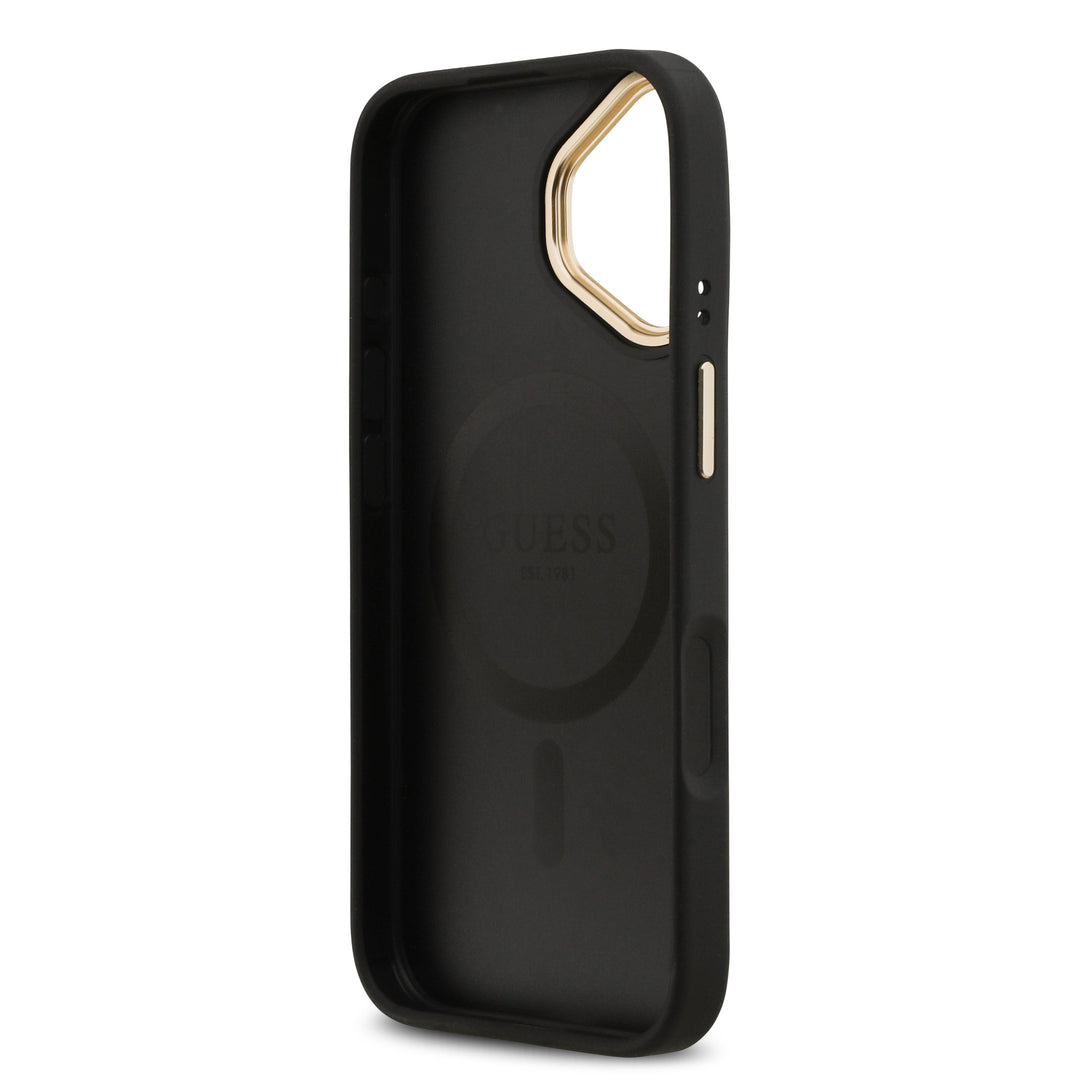 Funda Guess Original iPhone 17 MagSafe Peonías Negra