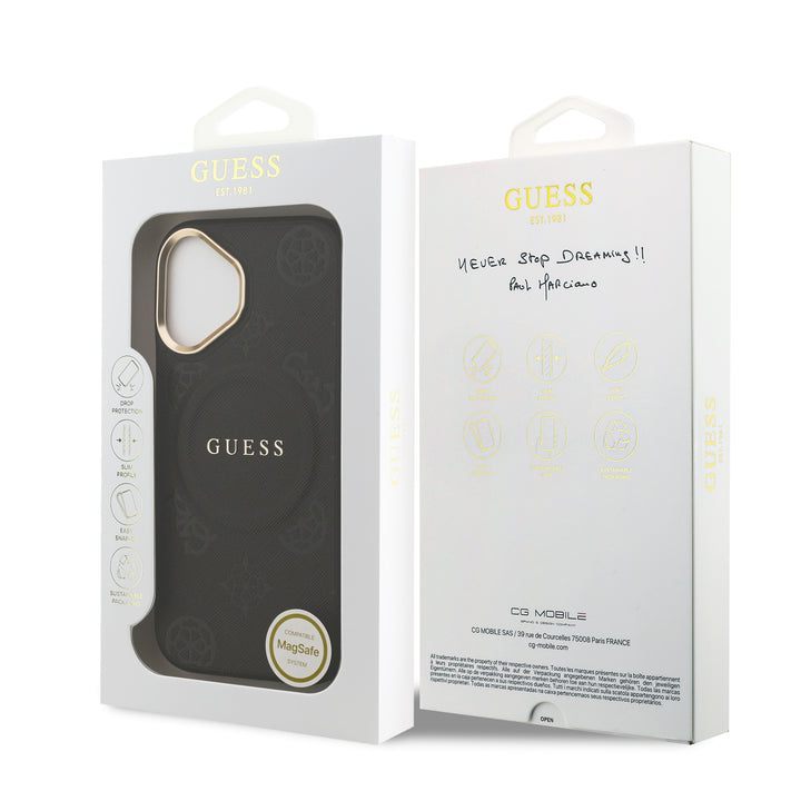 Funda Guess Original iPhone 17 MagSafe Peonías Negra