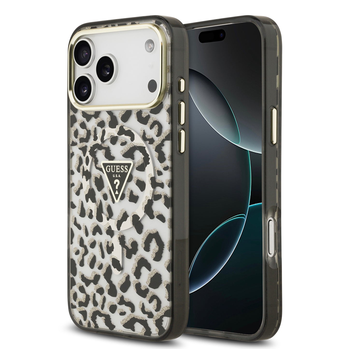 [PRE-VENTA] Funda Guess para iPhone 17 Pro Leopard Glitter Edition con Logo Triangular