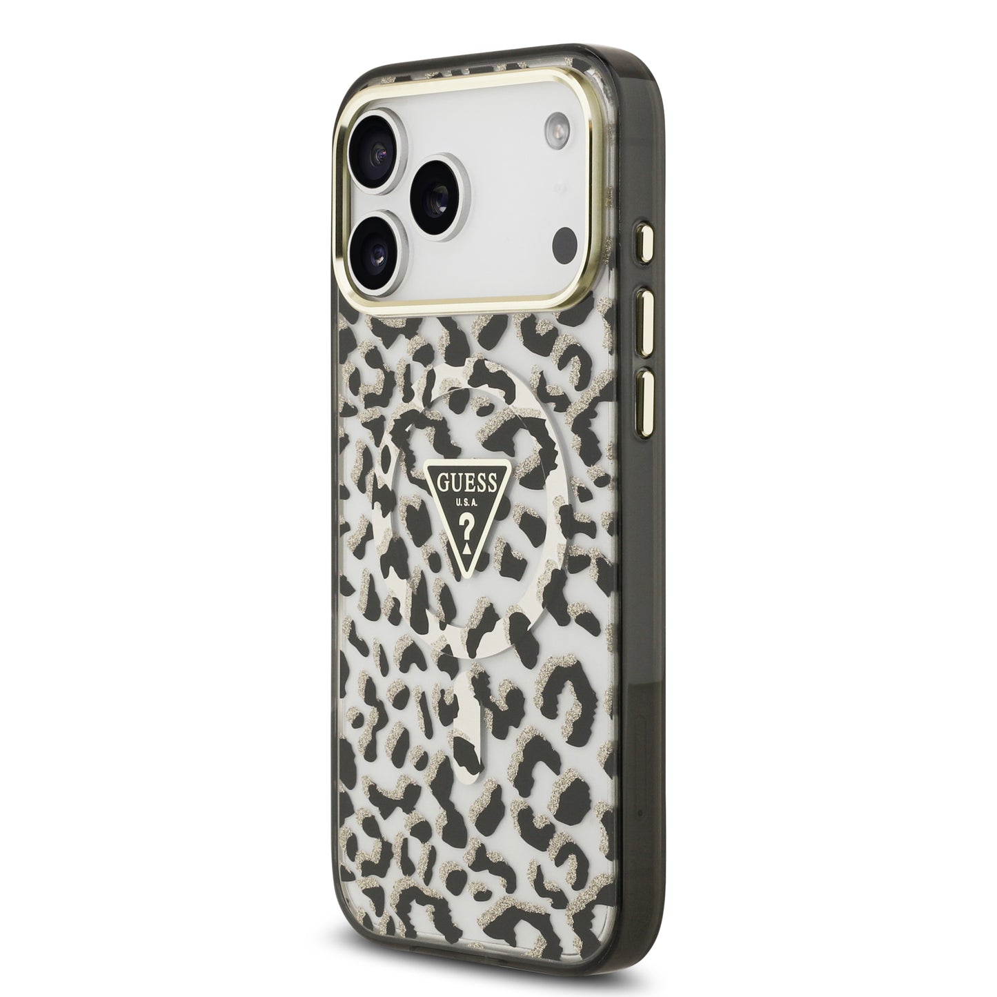 [PRE-VENTA] Funda Guess para iPhone 17 Pro Leopard Glitter Edition con Logo Triangular