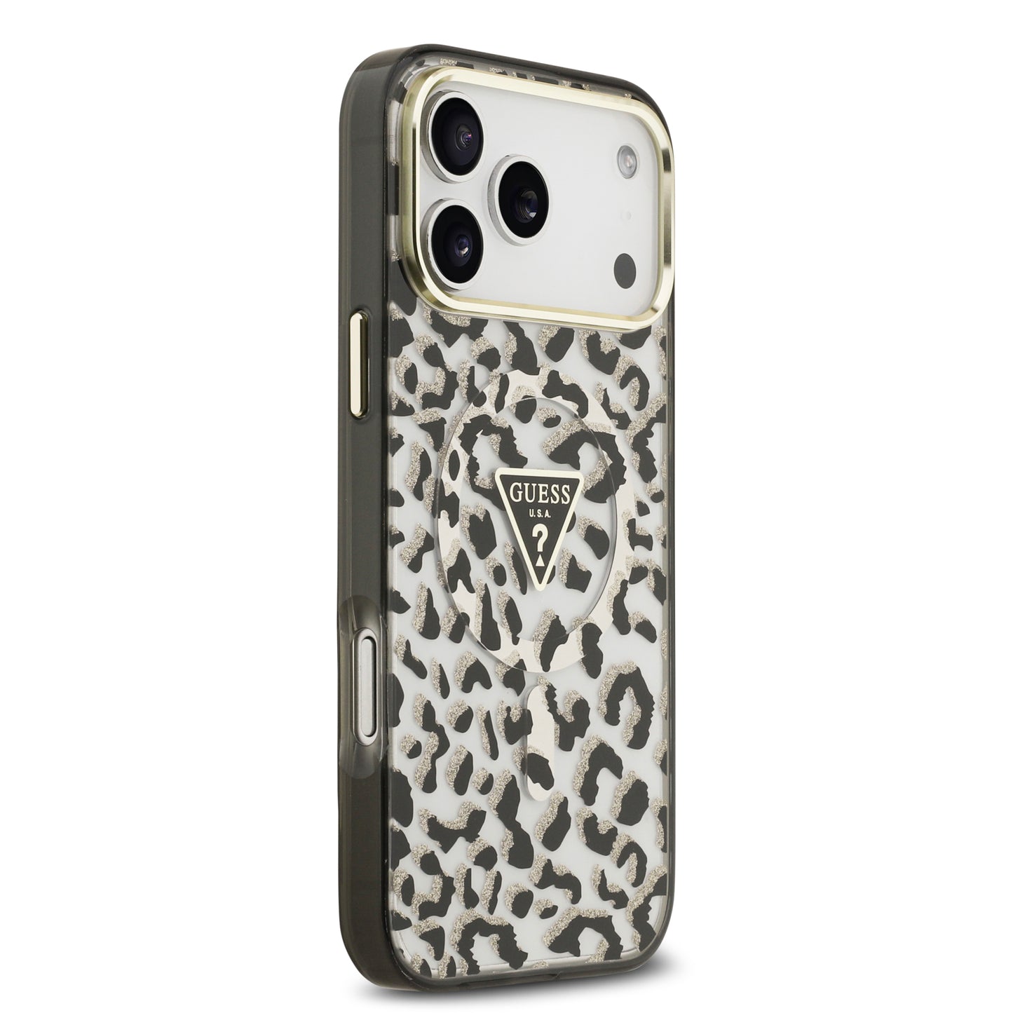 [PRE-VENTA] Funda Guess para iPhone 17 Pro Leopard Glitter Edition con Logo Triangular