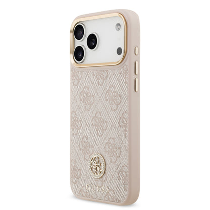 Funda Guess para iPhone 17 Pro Max Rosa – Diseño 4G Leather Metal Hardware