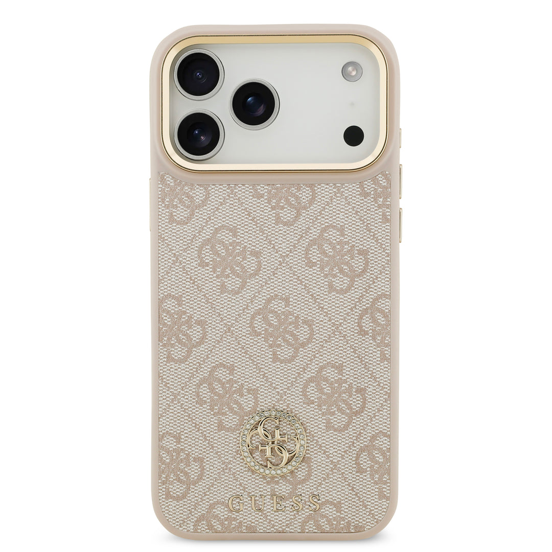 Funda Guess Original iPhone 17/18 Pro 4G Piel Metal Rosa
