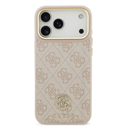 Funda Guess para iPhone 17 Pro Rosa – Diseño 4G Leather Metal Hardware