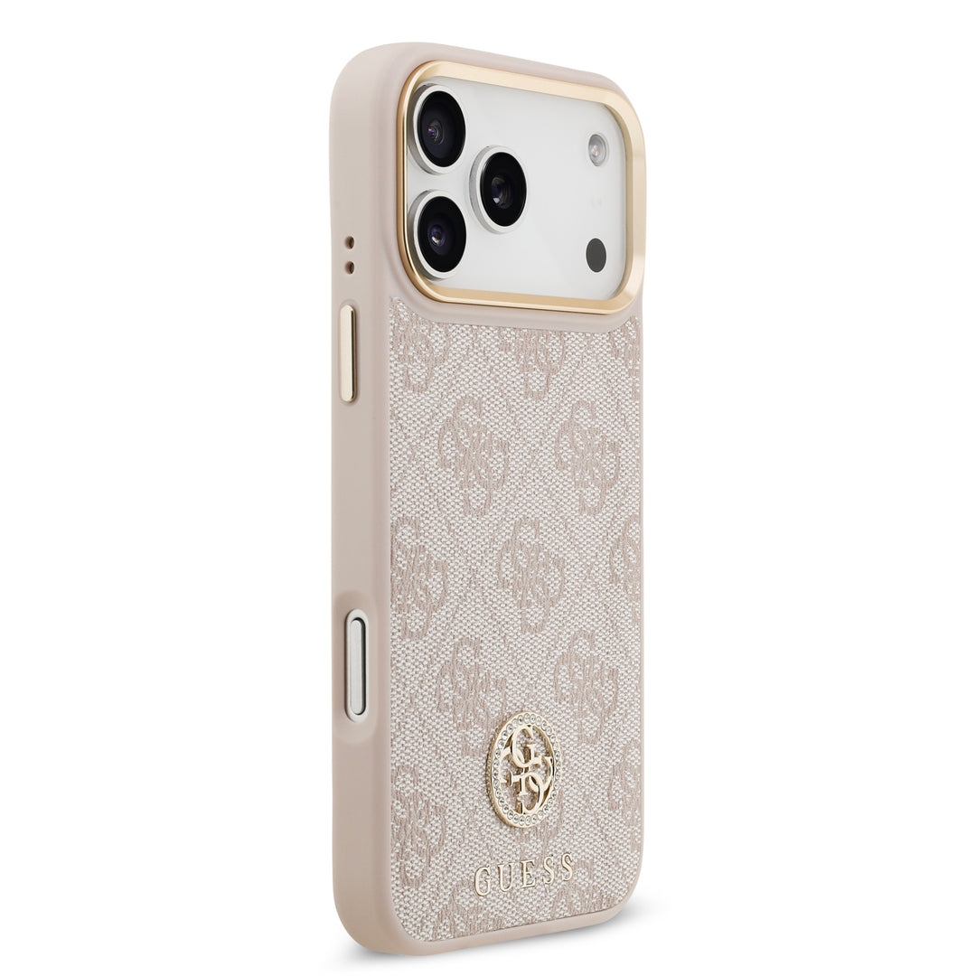 Funda Guess Original iPhone 17/18 Pro 4G Piel Metal Rosa