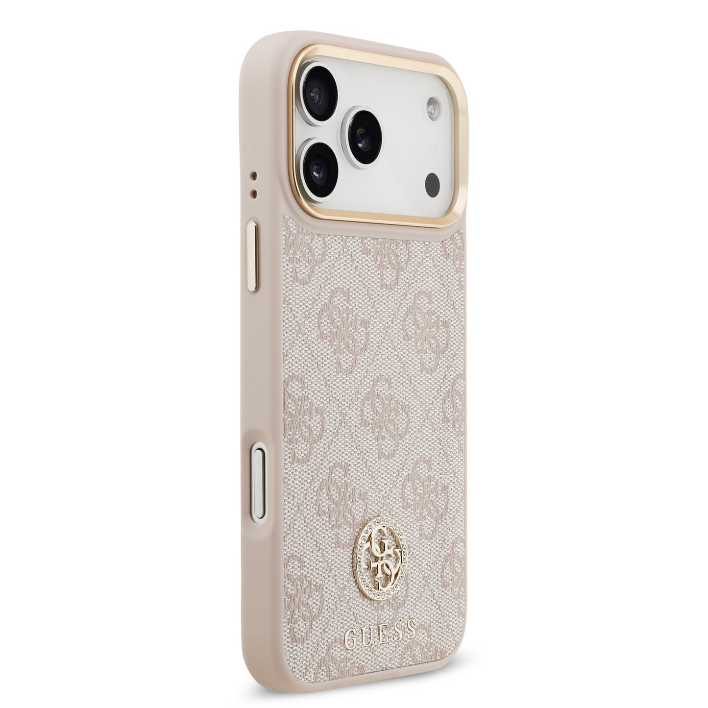 Funda Guess para iPhone 17 Pro Rosa – Diseño 4G Leather Metal Hardware