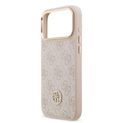 Funda Guess para iPhone 17 Pro Rosa – Diseño 4G Leather Metal Hardware